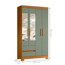 Ver imagem 2 de Guarda Roupa Solteiro 4 Portas 2 Gavetas com Espelho