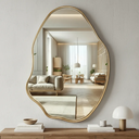 Ver imagem 1 de Espelho Orgânico Boreal Restier Decor com Borda em Lamina Madeira Natural Moldura Sumauma