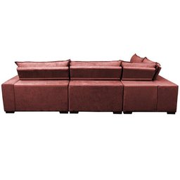 Sofa de Canto Retrátil e Reclinável com Molas Cama Inbox Oklahoma 3,45x2,41 ou 2,41x3,45 Vermelho - 4