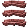 Sofa de Canto Retrátil e Reclinável com Molas Cama Inbox Oklahoma 3,45x2,41 ou 2,41x3,45 Vermelho - 3