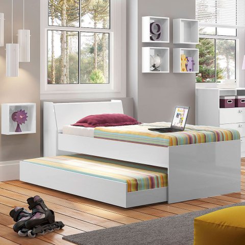 Bicama de Solteiro com Cama Auxiliar e Baú 219cm Ditália