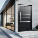 Ver imagem 2 de Porta Pivotante Alumínio Lambril Evolution c/Pux.Esq. Elite Preto 216x150 Brimak