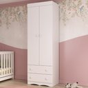 Ver imagem 1 de Guarda-roupa Infantil 62cm 2 Portas e 2 Gavetas Realeza Multimóveis Mp4451 Branco Branco