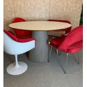 Ver imagem 4 de Mesa de Jantar Cone Oval 140x90cm Tampo Laca + Vidro Base Madeira Grigio - Branco