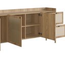Ver imagem 6 de Buffet Aparador 3 Portas 2 Gavetas Palhinha Pé Madeira Oslo Marrom/Hanover