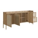 Ver imagem 4 de Buffet Aparador 3 Portas 2 Gavetas Palhinha Pé Madeira Oslo 