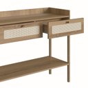 Ver mais imagens de Aparador 2 Gavetas 103cm Palhinha Pé Madeira Oslo Marrom/Hanover