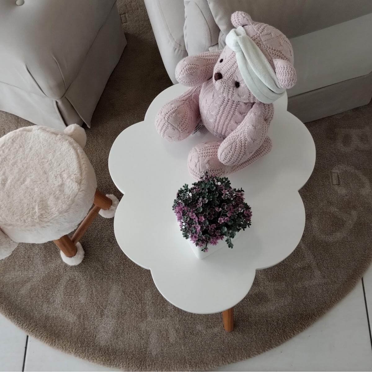 Mesa de Apoio Nuvem em Mdf Laqueado Rh Baby Kids Comercio de Moveis e Decoracao Branco - 5