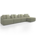Ver imagem 5 de Sofá 5 Lugares com Chaise Direito Sala Living 328cm Arlo F04 Bouclê Oliva - Lyam Decor