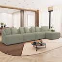 Ver imagem 1 de Sofá 5 Lugares com Chaise Direito Sala Living 328cm Arlo F04 Bouclê Oliva - Lyam Decor