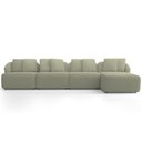 Ver imagem 3 de Sofá 5 Lugares com Chaise Direito Sala Living 334cm Arlo F04 Bouclê Oliva Tc-10052 - Lyam Decor