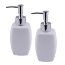 Ver imagem 1 de Jogo 2 Porta Sabonetes Líquido Porcelana Branca 290ml - Tuut