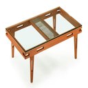 Ver imagem 1 de Mesa de Centro Los Ozki 90 cm x 90 cm Madeira Eucalipto Cedro Corda Redonda Rami e Tampo de Vidro