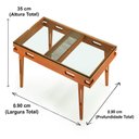 Ver imagem 3 de Mesa de Centro Los Ozki 90 cm x 90 cm Madeira Eucalipto Cedro Corda Redonda Rami e Tampo de Vidro