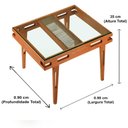 Ver mais imagens de Mesa de Centro Los Ozki 90 cm x 90 cm Madeira Eucalipto Cedro Corda Redonda Rami e Tampo de Vidro