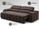 Ver imagem 6 de Sofá com Porta Copos Carregador USB Ret Rec Samurai 2,50m Velosuede Chocolate - NETSOFAS