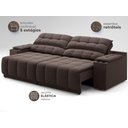 Ver imagem 6 de Sofá com Porta Copos Carregador USB Ret Rec Samurai 2,50m Velosuede Chocolate - NETSOFAS