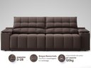 Ver imagem 5 de Sofá com Porta Copos Carregador USB Ret Rec Samurai 2,50m Velosuede Chocolate - NETSOFAS