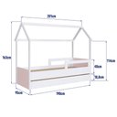 Ver imagem 3 de Cama Montessoriana Infantil Estilo Casinha com Cama Auxiliar Cor:branco com Rosa