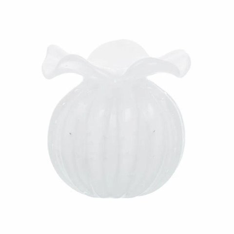 Vaso Trouxinha Cristal Murano Branco Pérola/love M