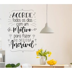 Adesivo Decorativo de Parede Frase Motivo Para Ser Feliz