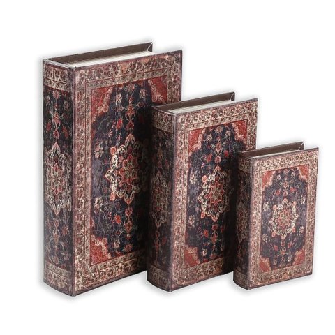 Kit 3 Livros Cofre Decorativos Porta Joias Retrô Magnético