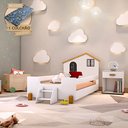 Ver imagem 1 de Cama Montessoriana Infantil Solteiro Belissima Preta - Branca e Mel + Colchão