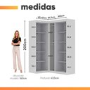 Ver imagem 4 de Guarda Roupas de Canto Modulado Closet Madrid 5 Portas MDP Branco Maxel Móveis