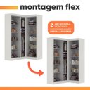 Ver imagem 2 de Guarda Roupas de Canto Modulado Closet Madrid 5 Portas MDP Branco Maxel Móveis