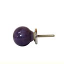 Ver imagem 2 de Puxador Redondo Roxo Liso Cerâmica Esmaltada Delicado Móveis