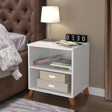 Mesa de Cabeceira Retro Branco Estonia
