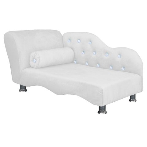 Caminha Pet Luxo Divâ Strass Tecido Corino Divini Decor:branco