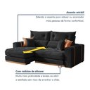 Ver imagem 4 de Sofá Retrátil e Reclinável Montreal 3 Lugares 230cm Veludo Preto Kc Rei de Casa