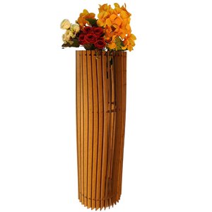 Vaso de Chão Decorativo Grande Torre -:mdf Cru/70x20cm
