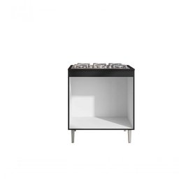 Kit Balcão Gabinete para Pia Andreia 120cm C- Balcão Cooktop 4 ou 5 Bocas Preto - 4
