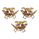 Ver imagem 1 de Kit 3 Conjuntos De Mesa Dobravel Com 4 Cadeiras De Madeira 70X70 Para Restaurante E Bar - Mel
