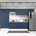 Ver imagem 1 de Cozinha Modulada Aurora Completa Clássica 350cm Provençal Cor:branco com Azul