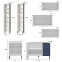 Ver imagem 4 de Cozinha Modulada Aurora Completa Clássica 350cm Provençal Cor:branco com Azul