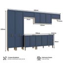 Ver imagem 3 de Cozinha Modulada Aurora Completa Clássica 350cm Provençal Cor:branco com Azul
