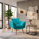 Ver imagem 1 de Poltrona Decorativa Reforçada para Sala Alice para Recepção Manicure Escritório Suede