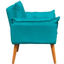 Poltrona Decorativa Reforçada para Sala Alice para Recepção Manicure Escritório Suede - 5