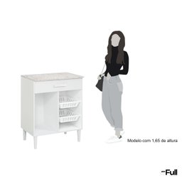Balcão Armário Microondas Forno Fruteira Multiuso Branco - 5