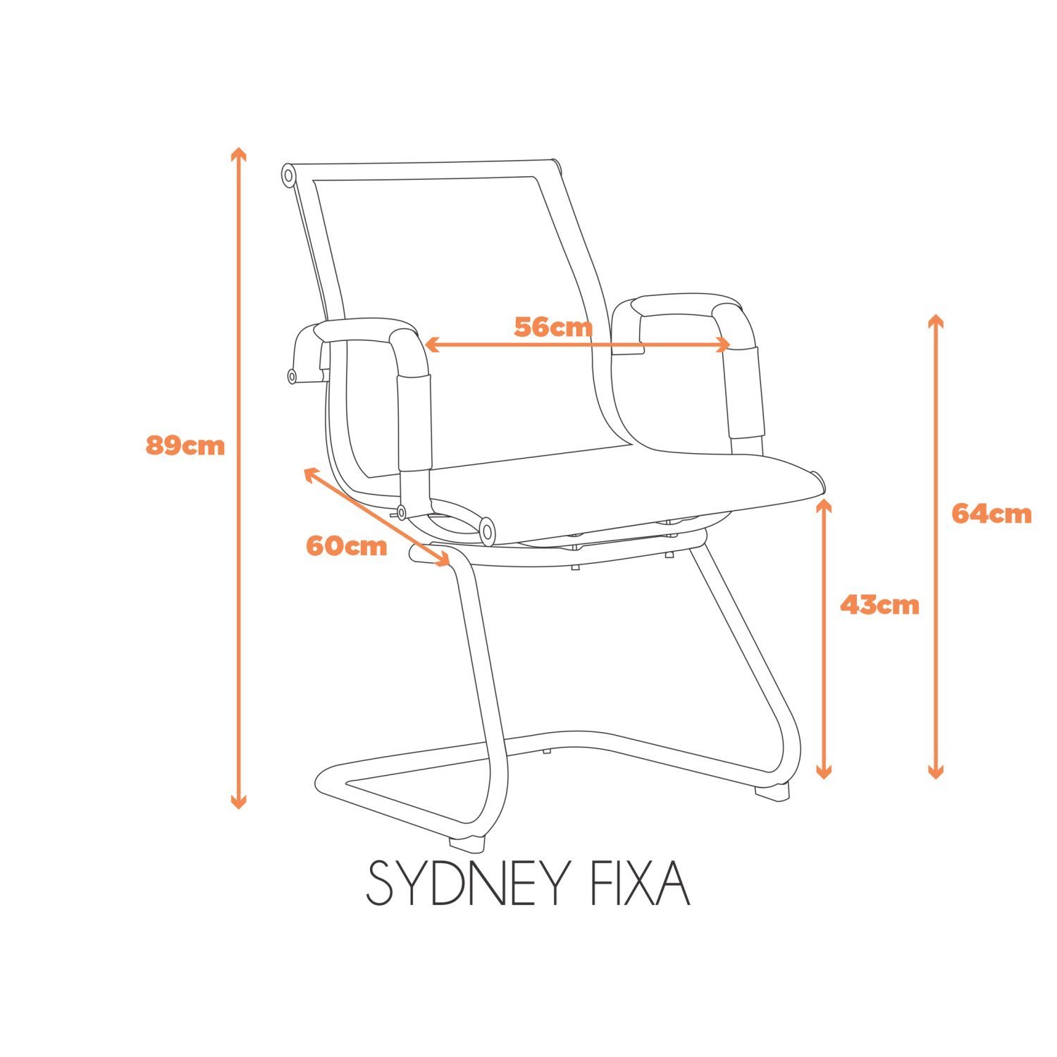 Cadeira Para Escritório Interlocutor Fixa Sydney  - 3