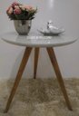 Ver imagem 4 de Jogo de 2 Mesa de canto Cor Off White Com Vidro Pé Palito 60/70 - Off White 40 Cm