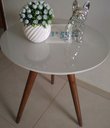 Ver imagem 3 de Jogo de 2 Mesa de canto Cor Off White Com Vidro Pé Palito 60/70 - Off White 40 Cm