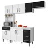 Cozinha Clara 5 Peças 120 cm Branco Preto - AJL - 1