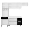 Cozinha Clara 5 Peças 120 cm Branco Preto - AJL - 3
