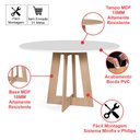 Ver imagem 2 de Mesa de Jantar Redonda Montreal Bran/jade com 4 Cadeiras Estofadas Ella Cinza Escuro
