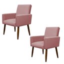 Ver imagem 1 de Kit 2 Poltronas Decorativa Nina Cadeira Escritório Brunaldi:rosa