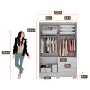 Ver imagem 4 de Guarda Roupa Agata 4 Portas 3 Gavetas com 6 Pés Clic Móveis